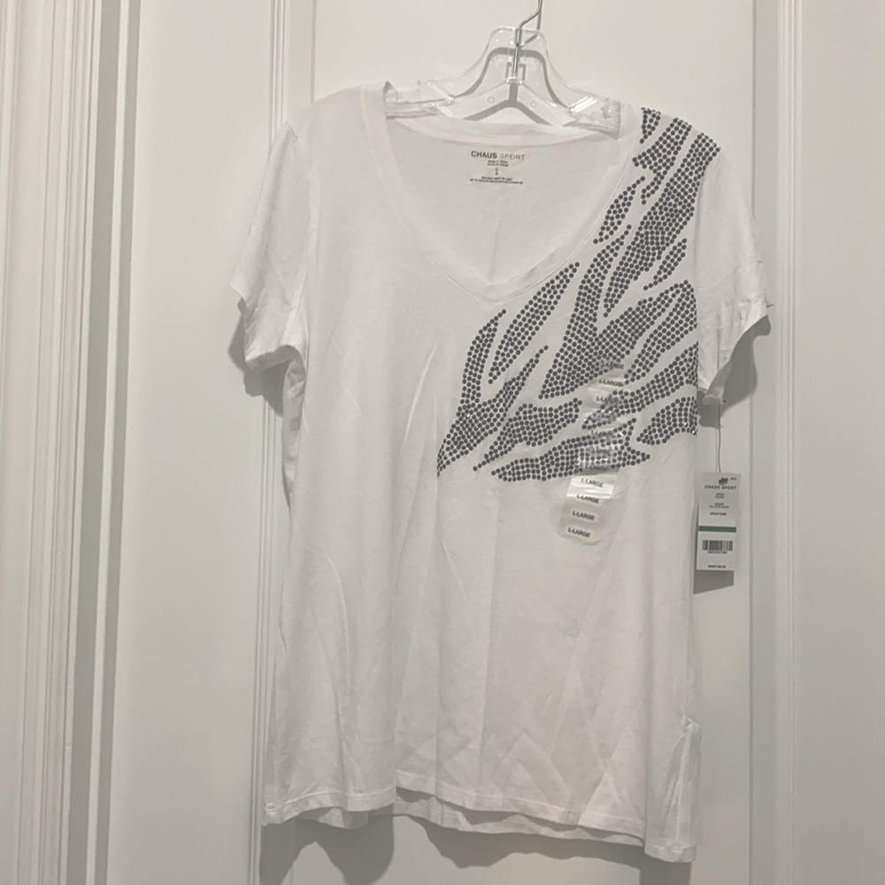 Women’s Chaus Sport white embellished Large NWT